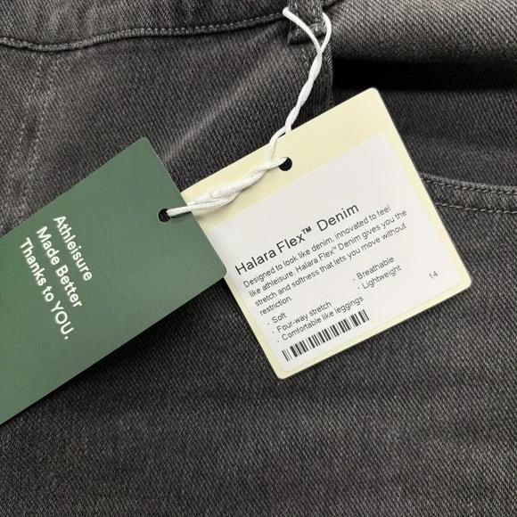 Halara Flex Denim Womens Size XL Gray Wide Leg Baggy Pull On Pants Jeans NWT - Picture 6 of 9